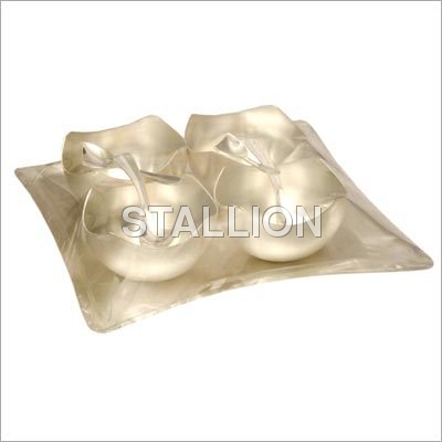 सिल्वर प्लेटेड बाउल और ट्रे सेट