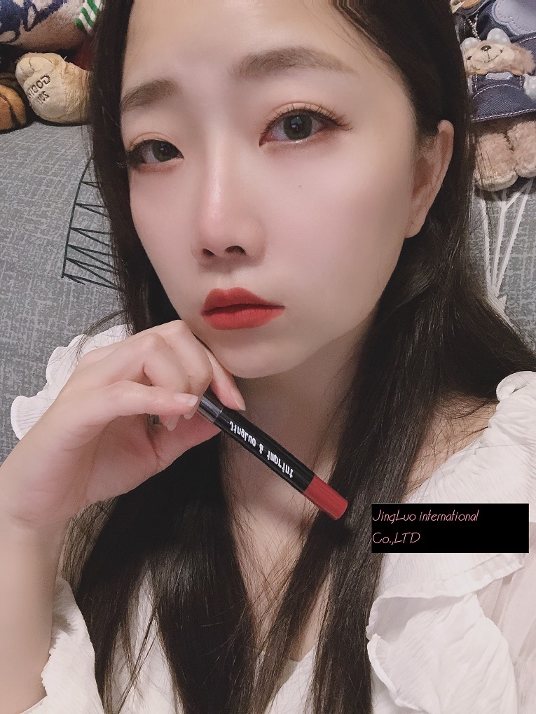 Jingluo & Imprint Rotating Lipstick Pen Waterproof Non-stick Cup (Red Bean Paste)