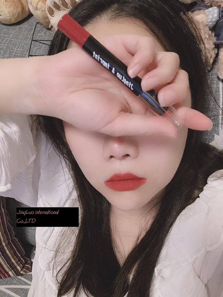 Jingluo & Imprint Rotating Lipstick Pen Waterproof Non-stick Cup (Red Bean Paste)