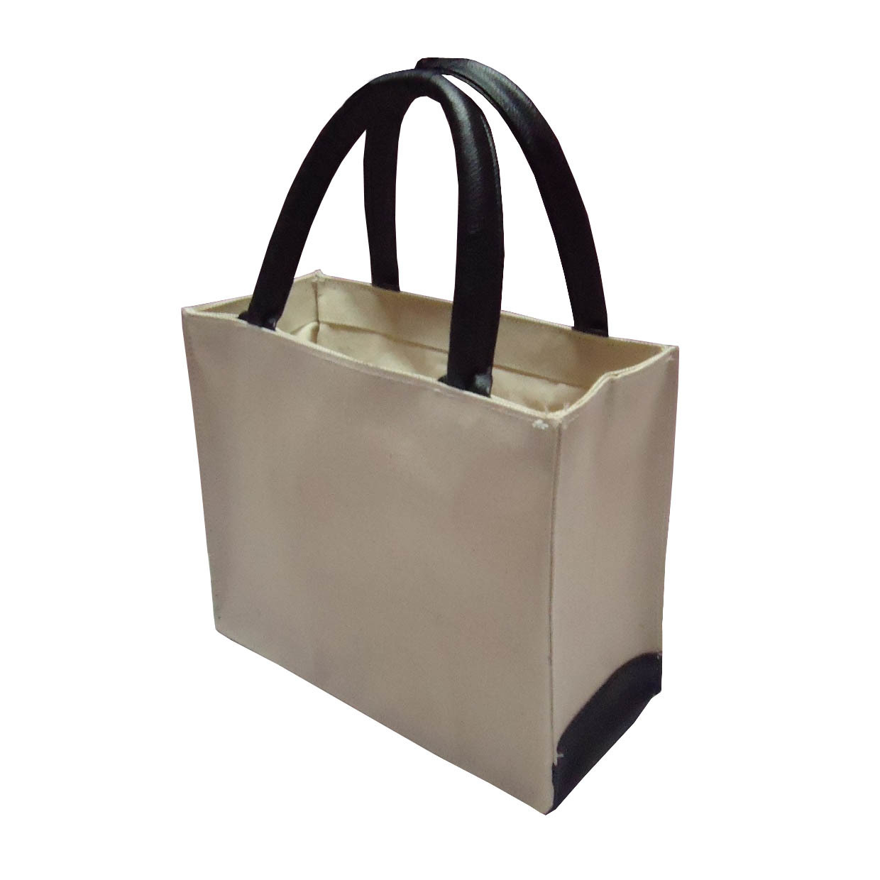 Pp Laminated Canvas Tote Bag - 10 Oz Material, 25x25x10 Cm Size, Customized Color & Design, Pu Trimmed Bottom, Padded Rope Handle, Open Lock System, Eco-friendly & Reusable