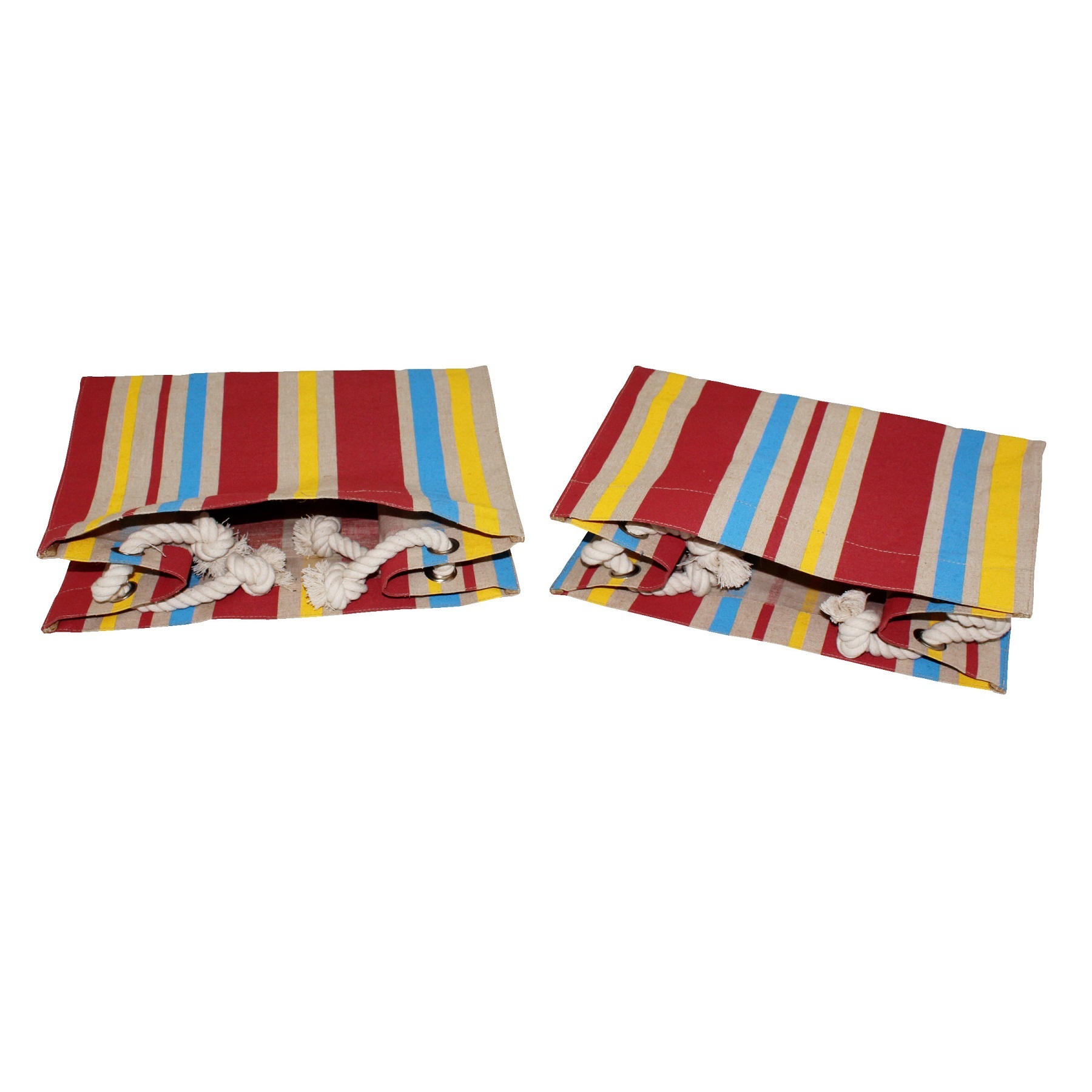 Pp Laminated Juco Fabric Box Type Bag With Allover Striped Print Capacity: 15 Kgs Kg/day