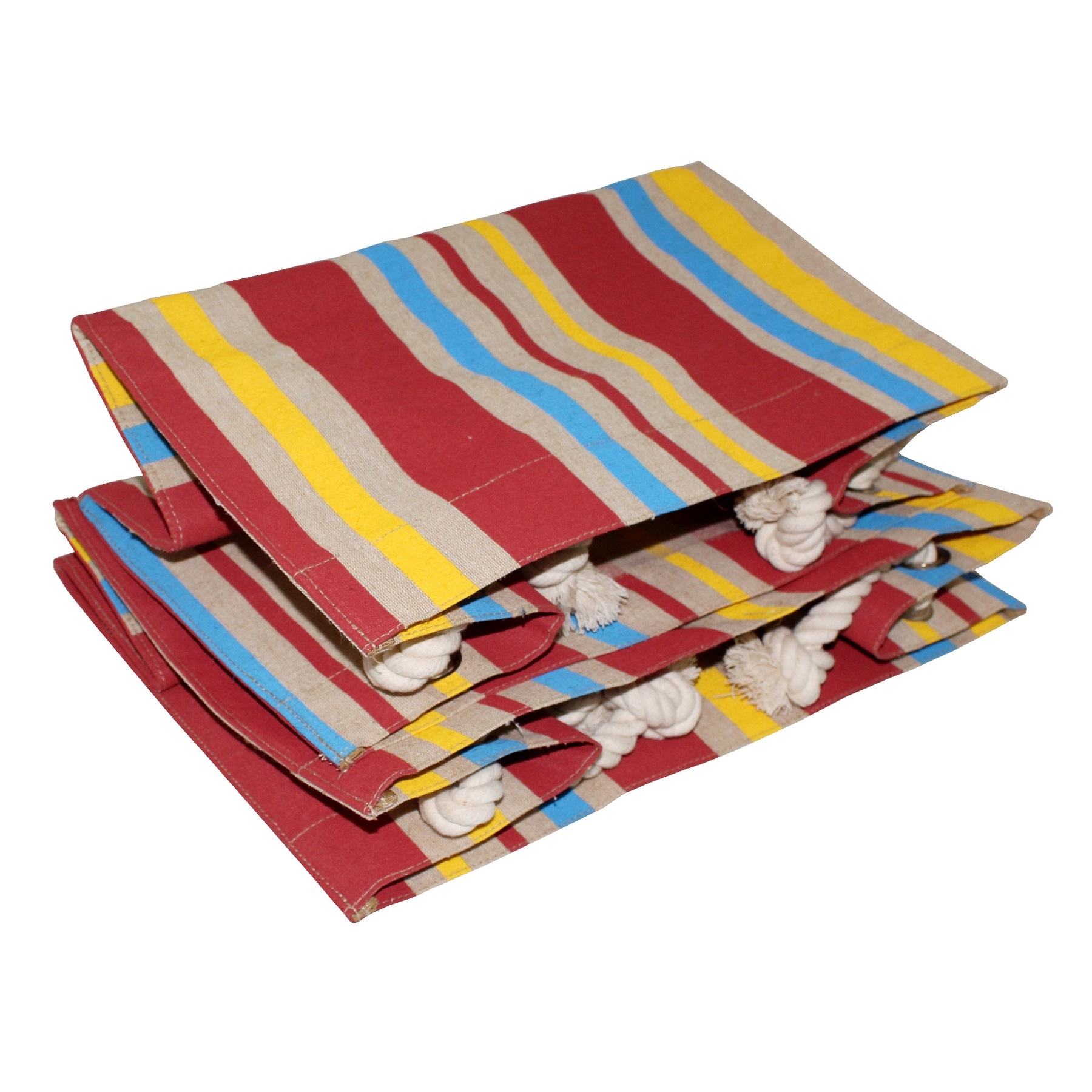 Pp Laminated Juco Fabric Box Type Bag With Allover Striped Print Capacity: 15 Kgs Kg/day