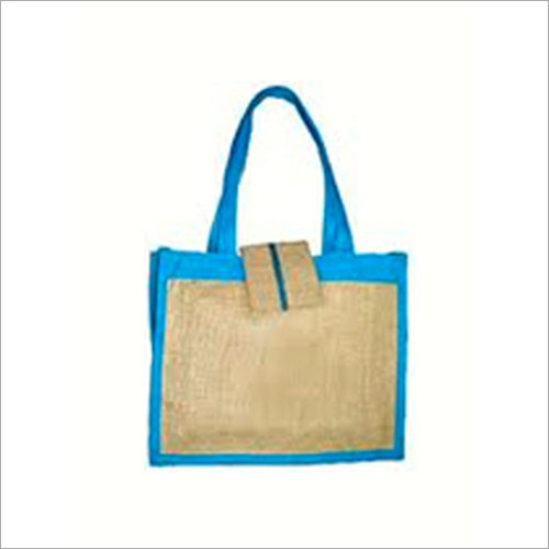 Jute Canvas Tote Bags - Plain Design, Blue & Brown | Durable Jute Material, Stylish and Eco-Friendly