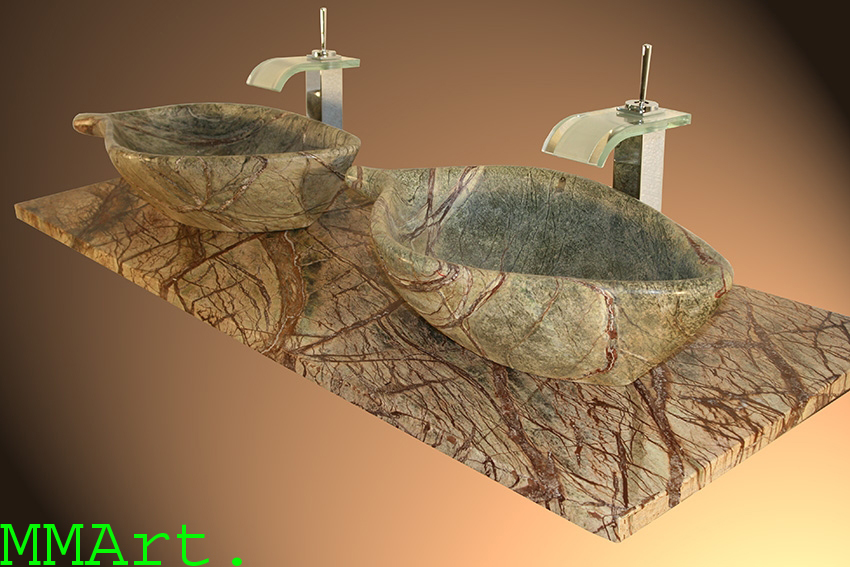 Premium Surface Finishing Hand Polished Marble Sink - Customized Size, Cut-to-size Stone Form, Polished Surface Finishing, Custom Thickness In Mm