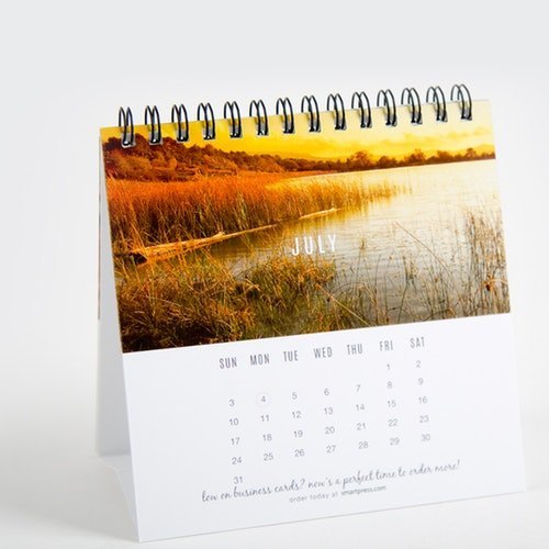 Printed Desk Calendar - Paper Material, Custom Dimensions, Any Color, Custom Shape & Design Printing | Flexible Thickness, Style, And Length Options