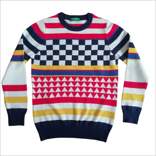 Kids Crew Neck Full Sleeve Sweater - Cotton Blend, Unisex, All Sizes | Multicolor, Long Sleeves for Comfortable Everyday Wear