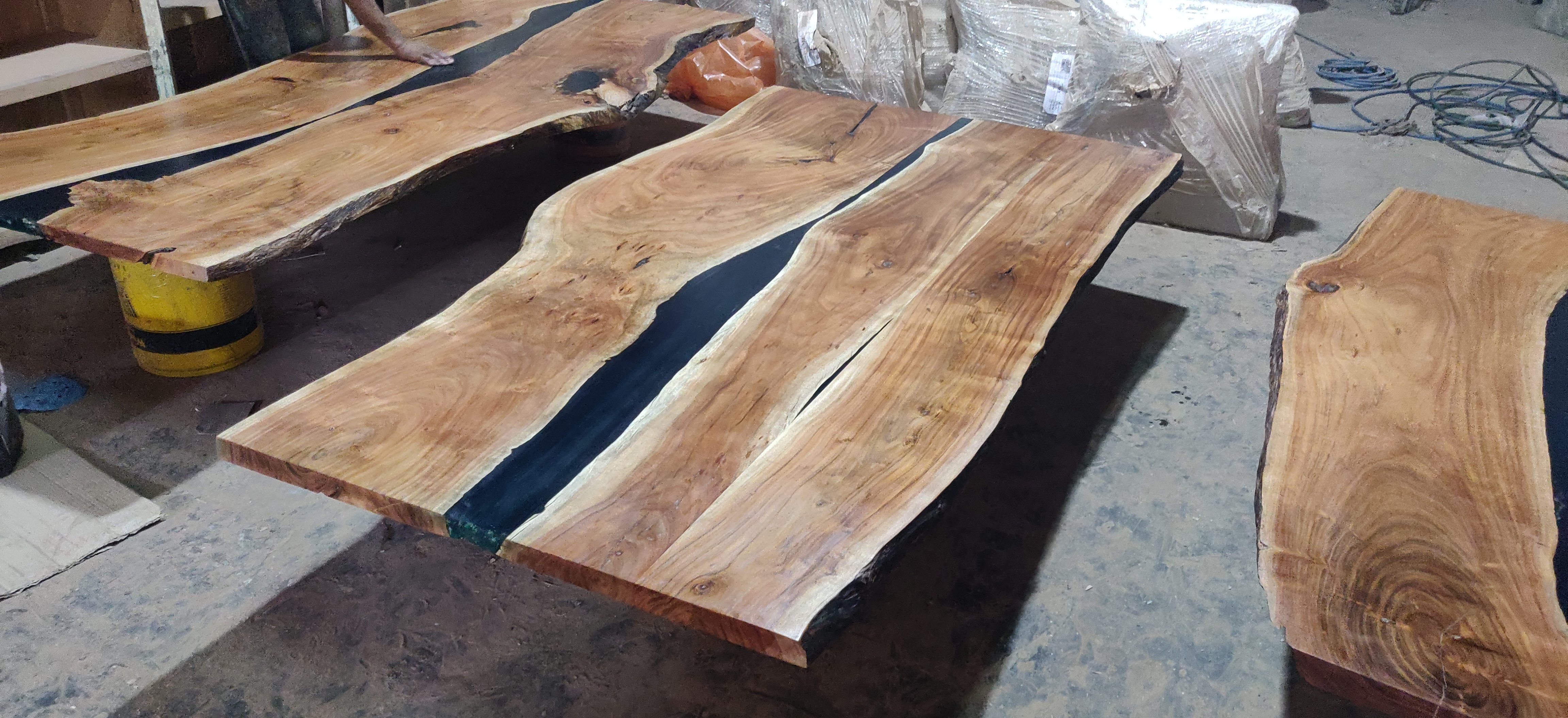 Antique Furniture House Live Edge With Epoxy