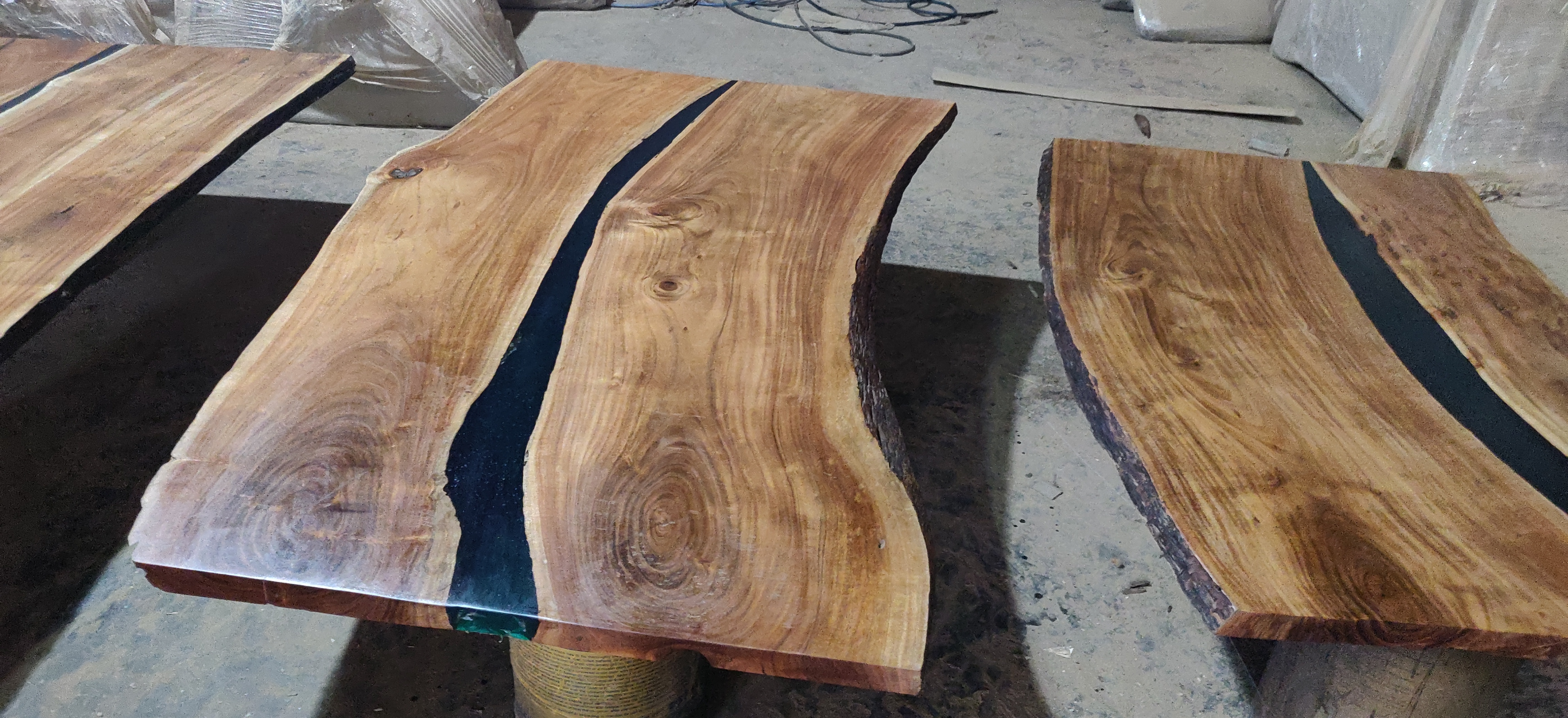 Antique Furniture House Live Edge With Epoxy