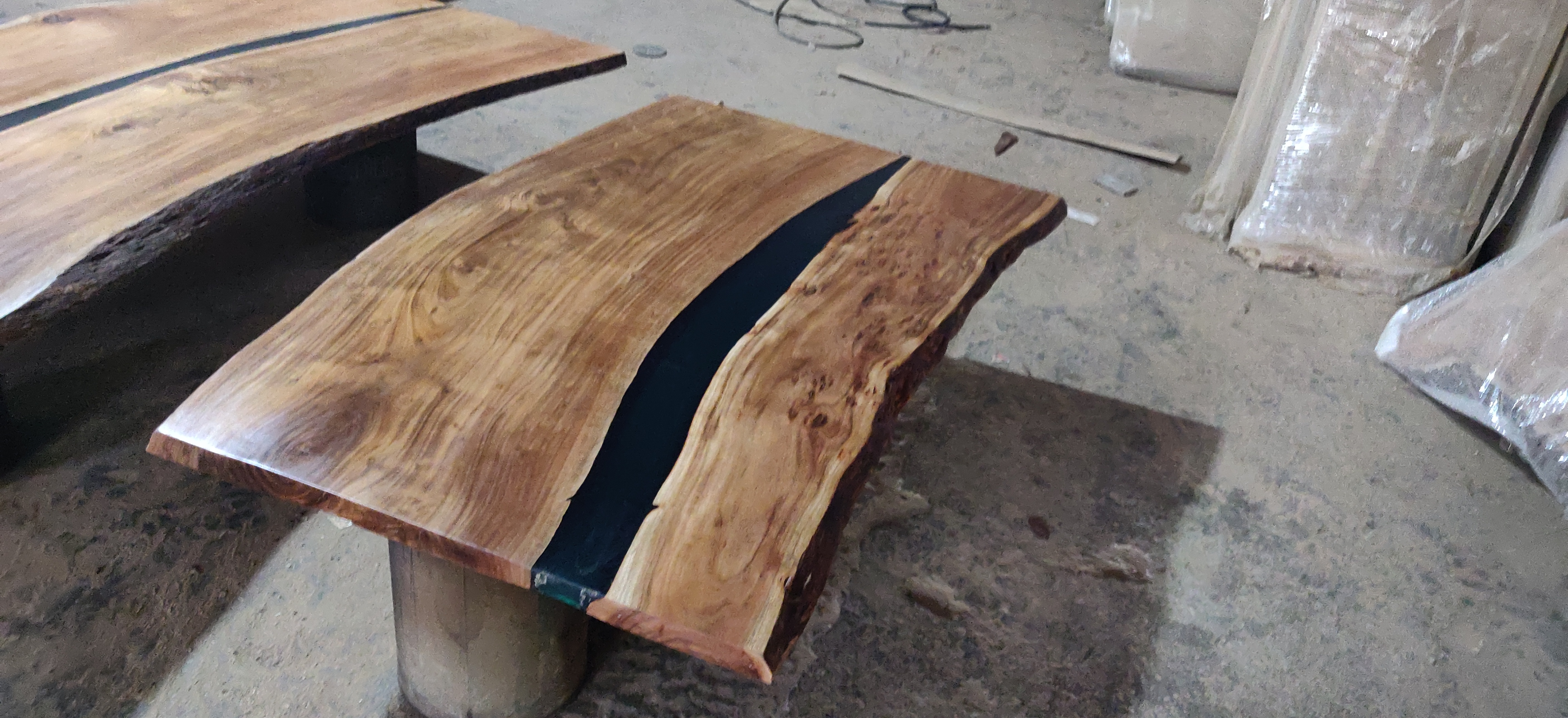 Antique Furniture House Live Edge With Epoxy