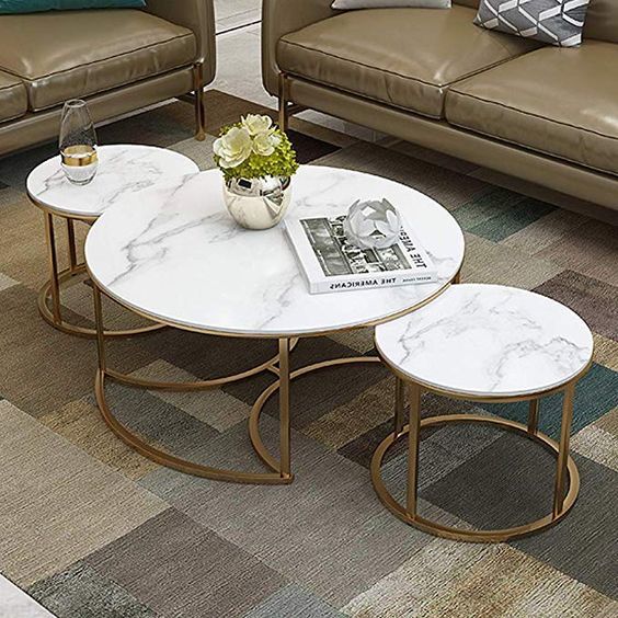 Polyester Finish Nest Of 3 Center Table