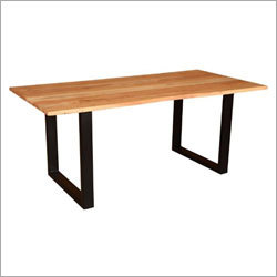 Live Edge Dining Room Table - Solid Wood Top, Steel Base, 72x36x30 Inches, Light Brown Finish | Ideal for Dining, Entertaining, Home Use