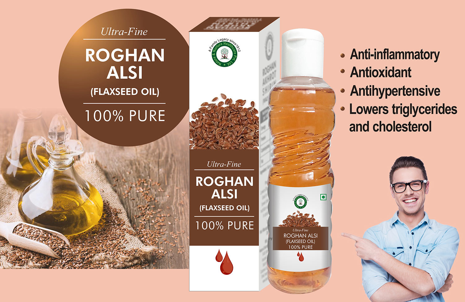 Ultra Fine Roghan Alsi 50 Ml (Flaxseed Oil)