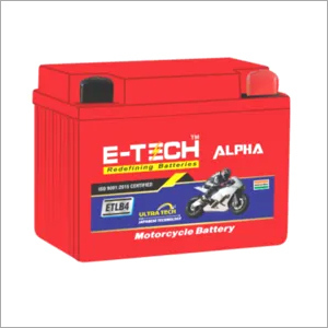 ERC E-TECH ALPHA 4LB Motorcycle VRLA Battery - 12V, Steel Body, 1.33kg | Zero Maintenance, Eco-Friendly, Leak Proof, Quick Recovery, 20 Month Warranty