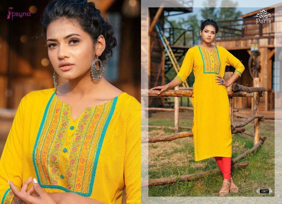 Paris Rayon Printed Kurti Set - 14kg Rayon, Length 46, Sizes M To 3xl | Washable, Printed Pattern, Short Sleeve, Formal Style, Suitable For All Seasons