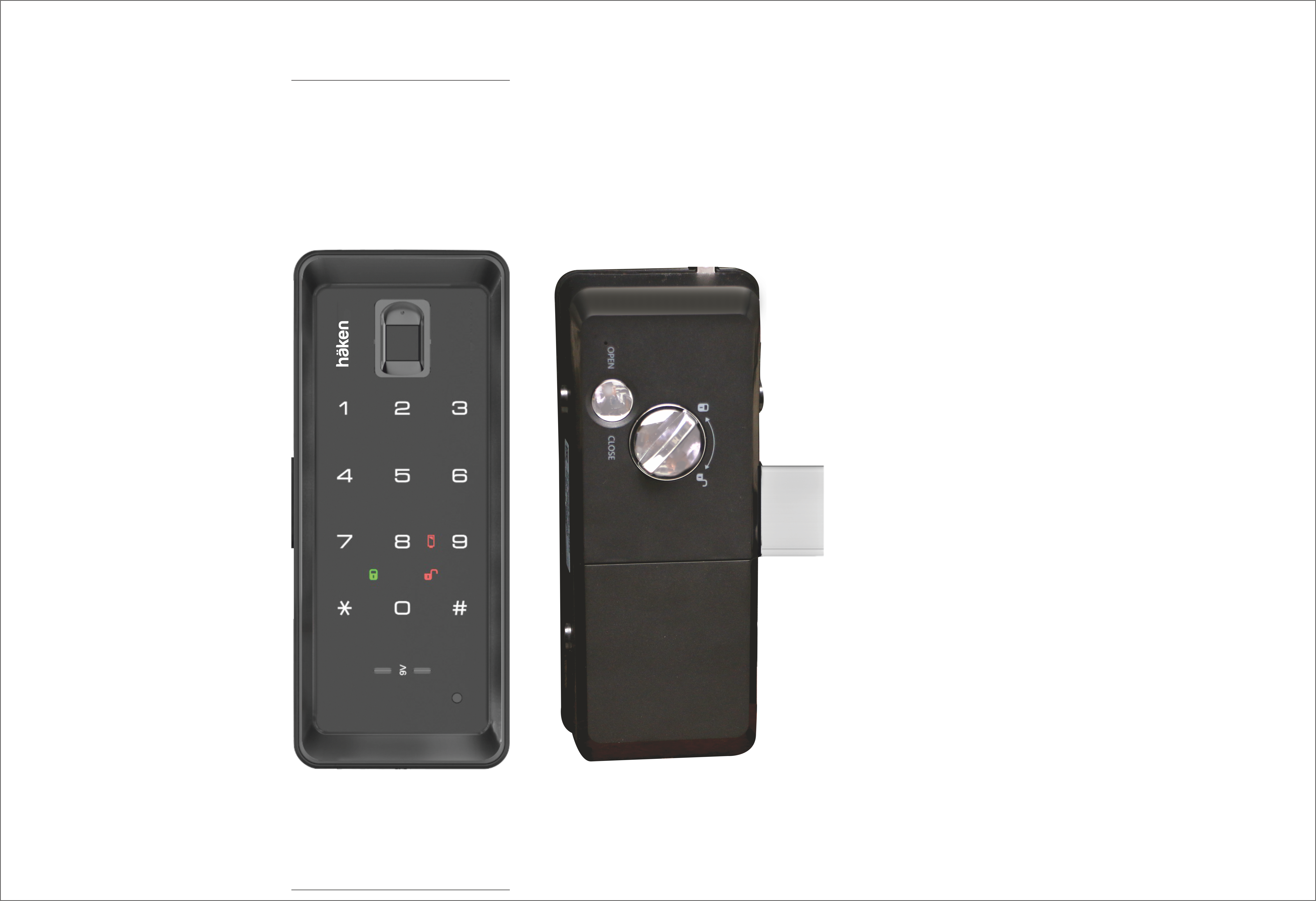 Black Digital Door Locks-hdl-r32n -2 Way Rim Lock