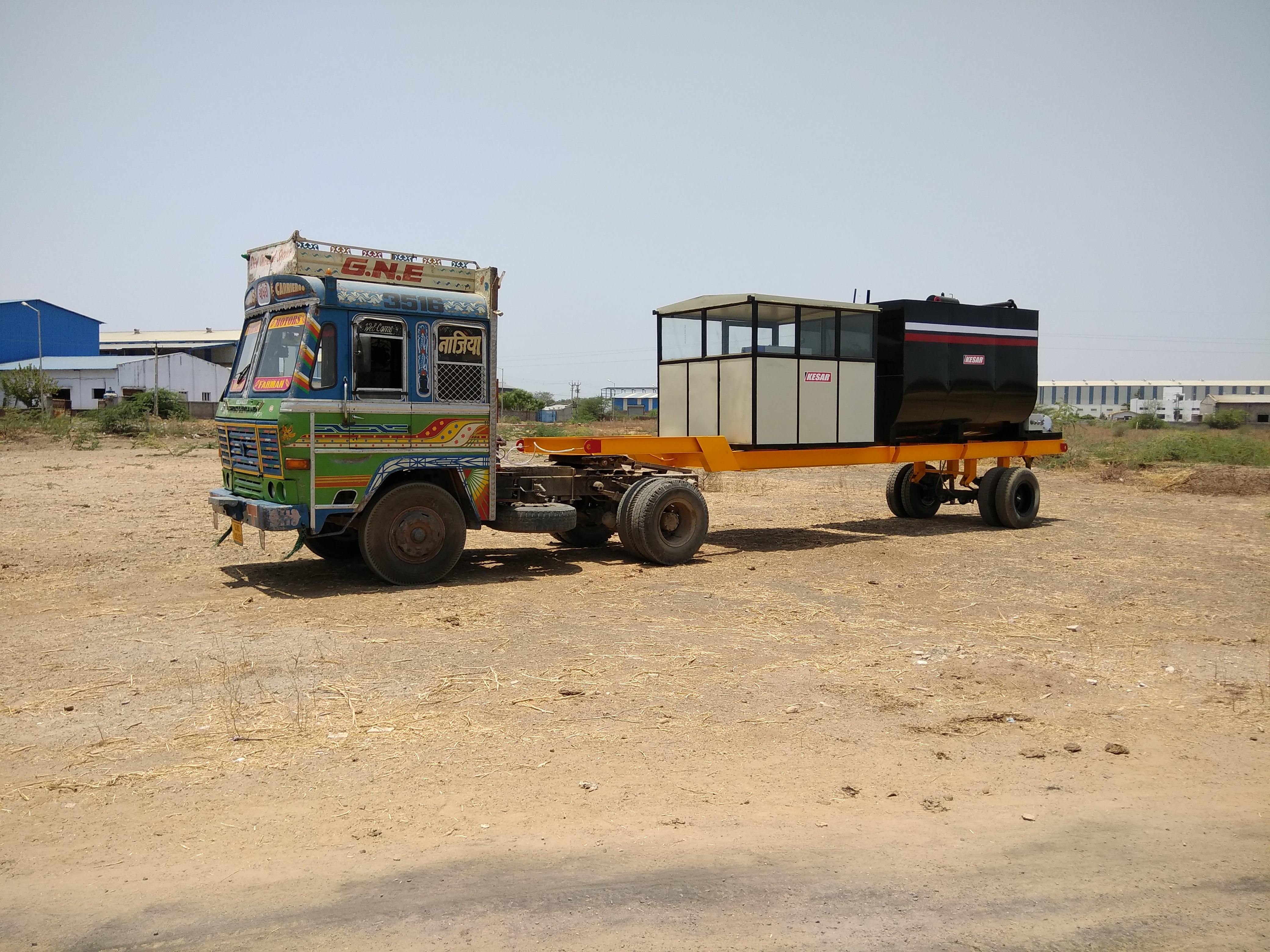Asphalt Mobile Drum Mix Plant - Ms, Standard Size, Silver And Yellow | 30 T/hr Capacity, Low Maintenance, High Speed Operation, Easy Assembly, Suitable For Onsite Projects