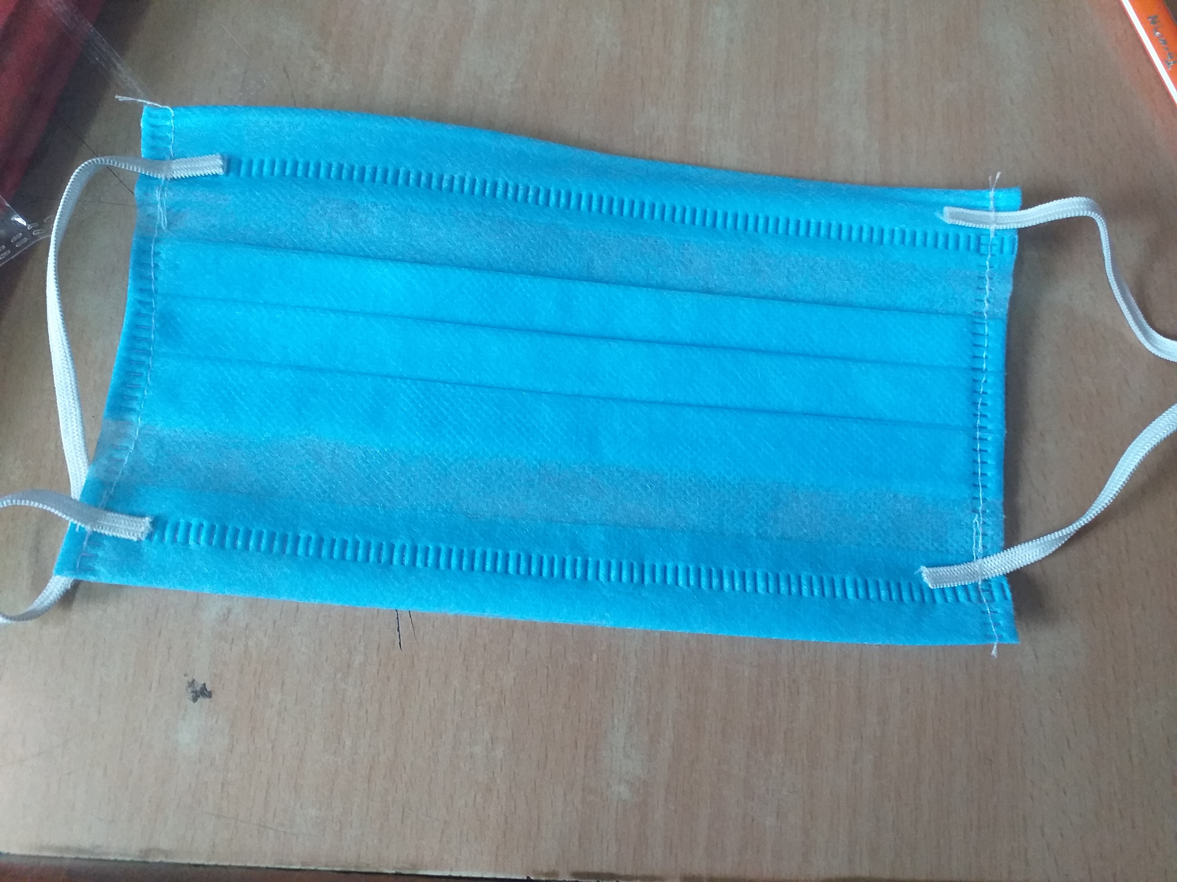 Disposable 3 Ply Medical Face Mask - Non Woven Fabric, Rectangle Shape, Medical Blue Color | Disposable Usage, Insurance Against Airborne Particles