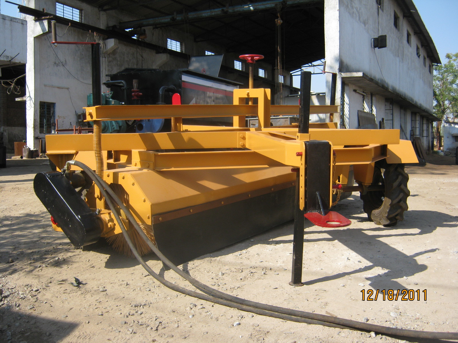 Golden Yellow Tractor Mounted Road Sweeper