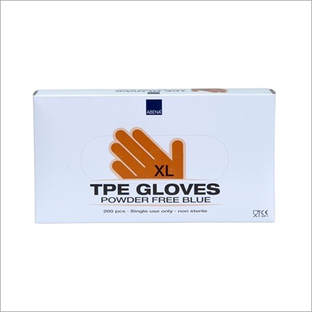 Powder Free TPE Gloves - Single Use, Blue Color | Powder-Free, Portable Hand Protection, Store in Cool and Dry Place
