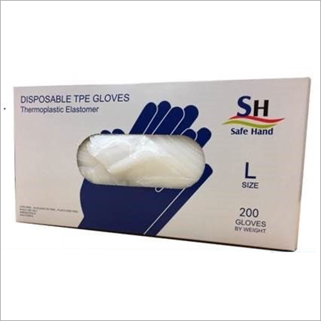 Disposable Tpe Gloves - TPE Material, Size L, Transparent/White Color | Comfortable Fit, Single-Use Hand Protection, Portable Storage