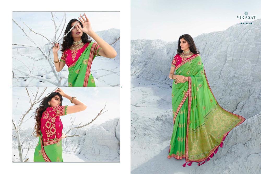 All Embroidered Silk Saree