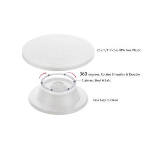 White Plastic Cake Decorating Turntable