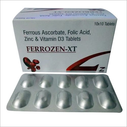 Ferrous Ascorbate Folic Acid Zinc And Vitamin D3 Tablets General Medicines