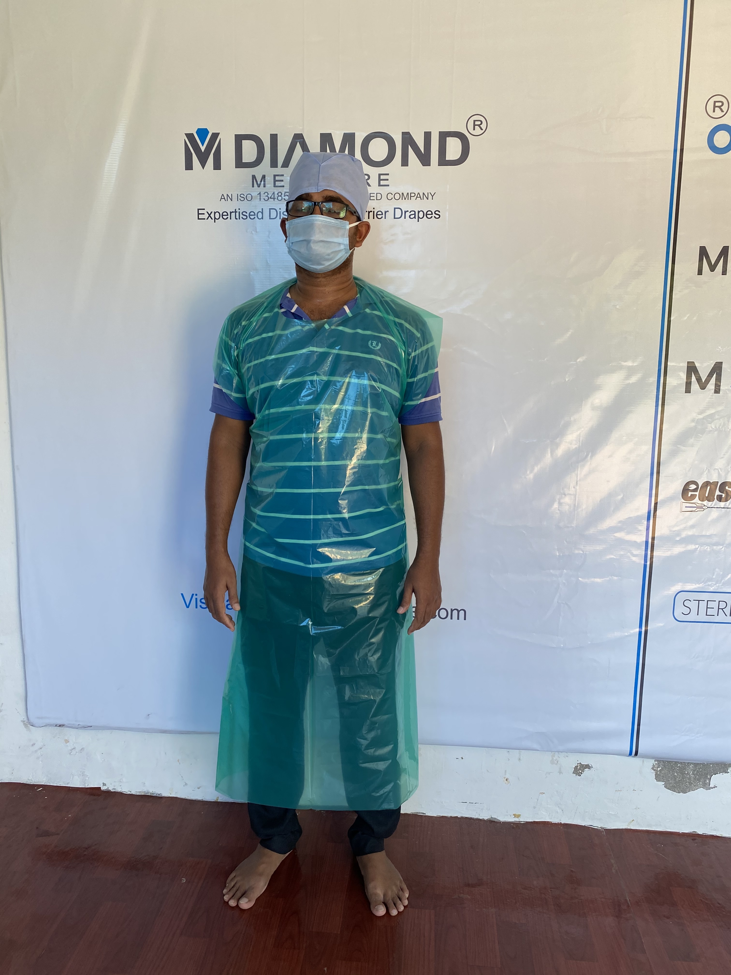 Green Disposable Poly Apron