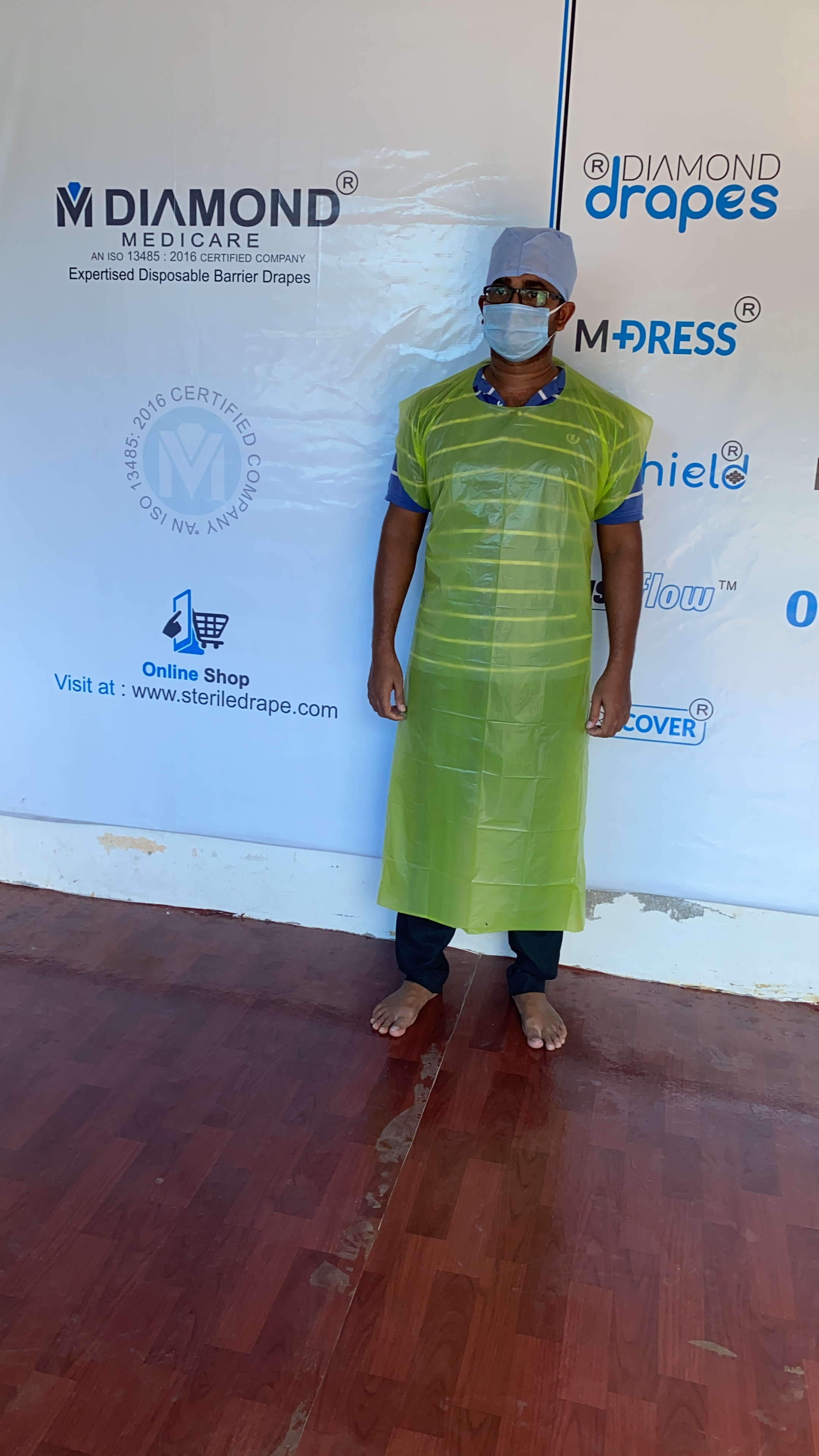 Green Disposable Poly Apron