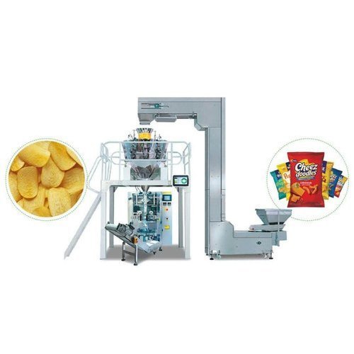 Potato Chips Packaging Machine - Silver, 220V, 6000W | Semi-Automatic Filling System, Electric Drive, Computerized HMI, Cleaner Included