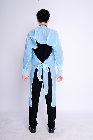 Isolation Gown - Sms Nonwoven, S-xxl Size, Blue Color, 35gsm Weight, 120cm Length, 60cm Width, Tie-back Closure