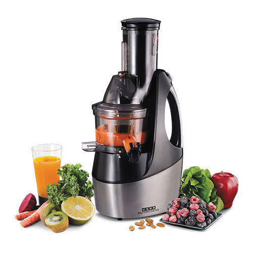 Usha CPJ 382F NutriPress Cold Press Juicer - Stainless Steel, 45x22x16.5 cm, 3.4 kg | Includes 80 mm Full Mouth Tube, Fine & Coarse Filters for Smoothies, Juices, Slushes, and Sorbets
