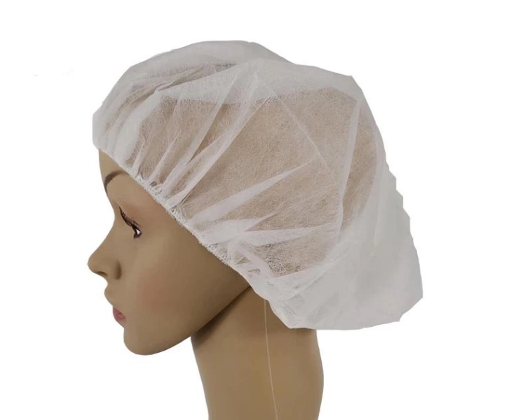 Disposable Cap - Non-woven, One Size, White | Elastic, Bulk Packaging For Head Hair Protection In Cleanroom Environments, Iso 9001 Compliant
