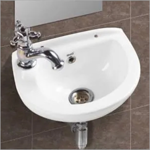 185 Mm Sharp Wash Basin - Ceramic, 185 Mm Size | Wall Mounted Design, Elegant White Color For Modern Bathroom Aesthetics