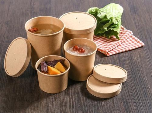 Kraft Paper Food Container - 250ml, 350ml, 500ml, 450ml, 1000ml | Strong, Sturdy, Stackable, Easy To Use, Food Grade