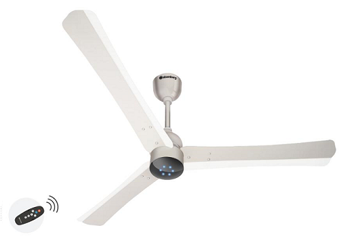 Atomberg Gorilla Ceiling Fan - Aluminum, 48 Inch Blade Diameter, White And Brown Colors | 5-star Energy Efficiency, Remote Operated, 3 Blades, 28-35 Watt Power, 3-year Warranty