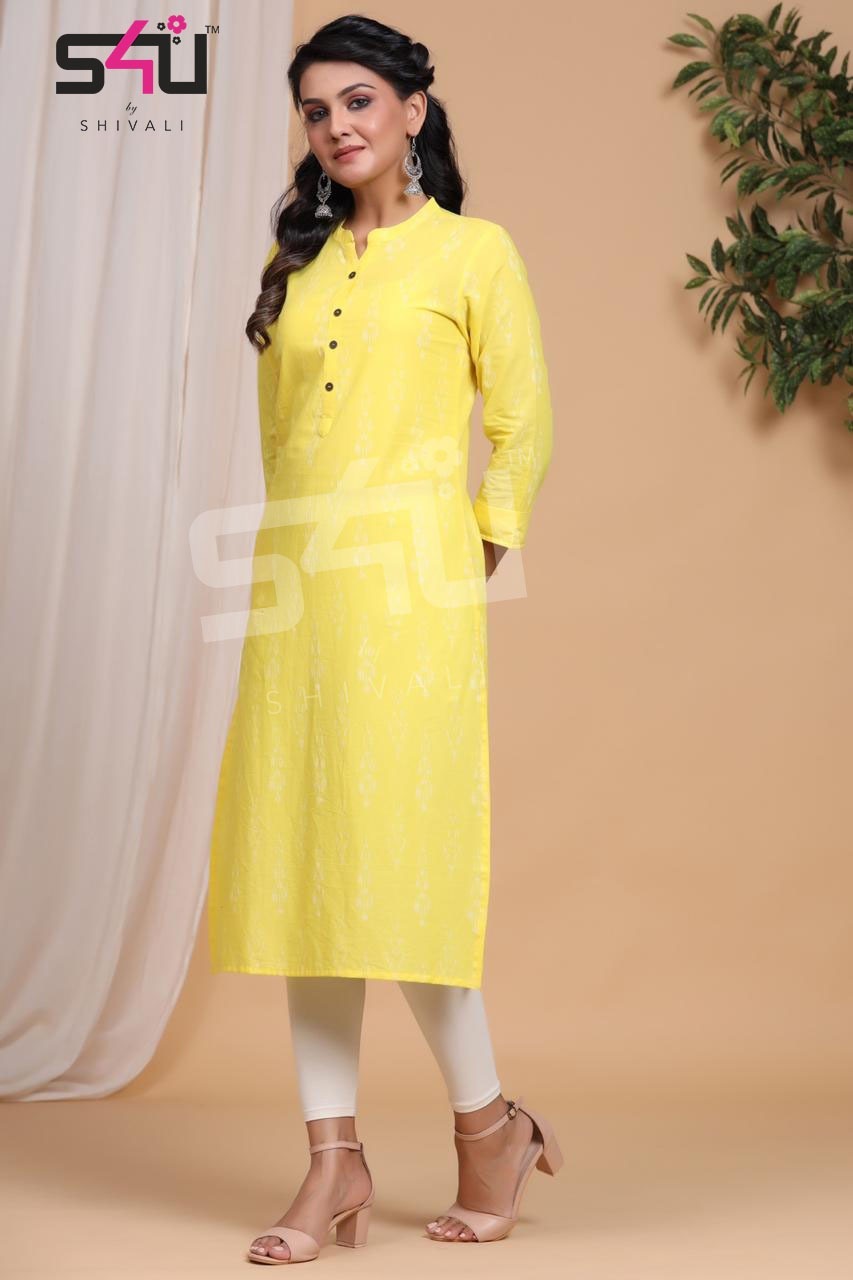 Basix Designer Kurti Catalogue Set - 8 Printed Designs, Sizes L-2xl | Washable, Suitable For Ladies In All Seasons