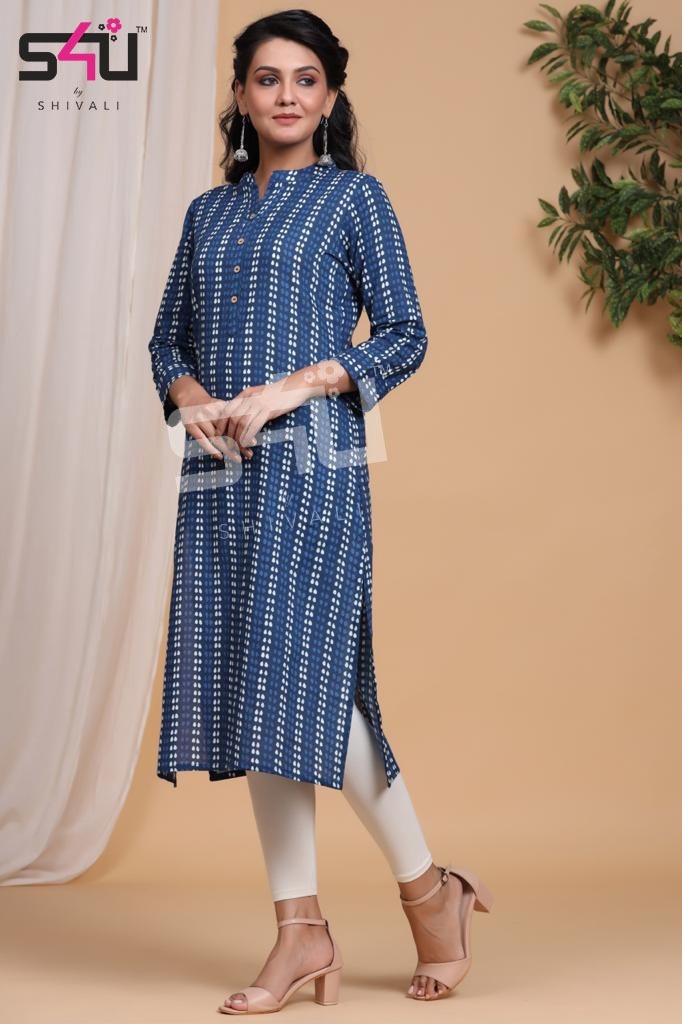 Basix Designer Kurti Catalogue Set - 8 Printed Designs, Sizes L-2xl | Washable, Suitable For Ladies In All Seasons