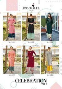 Celebration Vol-5 Rayon Kurti Set - Color: As Per Catalog