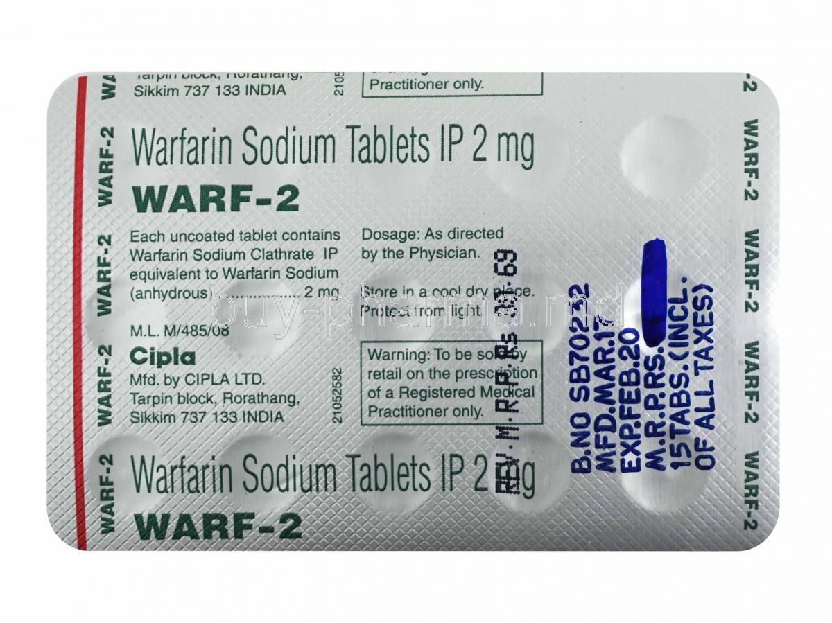 Warfarin Tablets 2.5mg Specific Drug