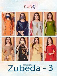 Zubeda Vol-3 Embroidery Work Kurti Set - Color: As Per Catalog