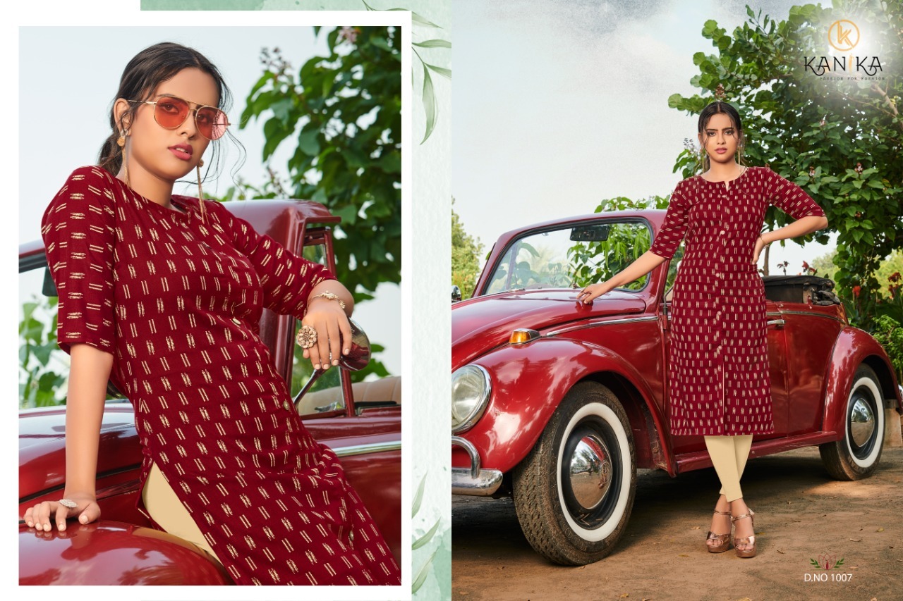Slub Ikkat Ruby Slub Kurti Catalogue Set - Rubby Slub On Ikkat Print, Sizes M To 3xl, 08 Unique Designs | Washable, Formal, Printed, Suitable For All Seasons