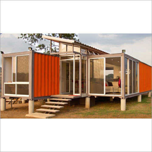 Prefabricated Portable Cabin - Mild Steel, White Color, Steel Door And Windows | Wind Resistant, Ideal For Hotels, Restaurants, Offices, Shops, And Houses