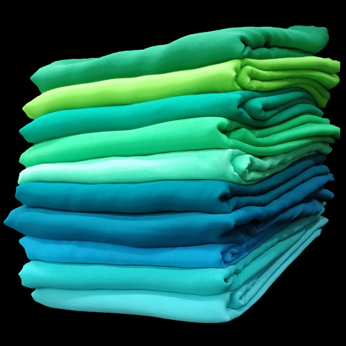 Polyster Georgette Dyed Fabric - 44 Inch Width, Different Colors - Lightweight, Plain Texture, All Season Use