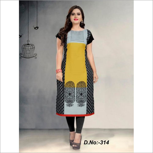 Washable Ladies Rayon Crepe Kurtis