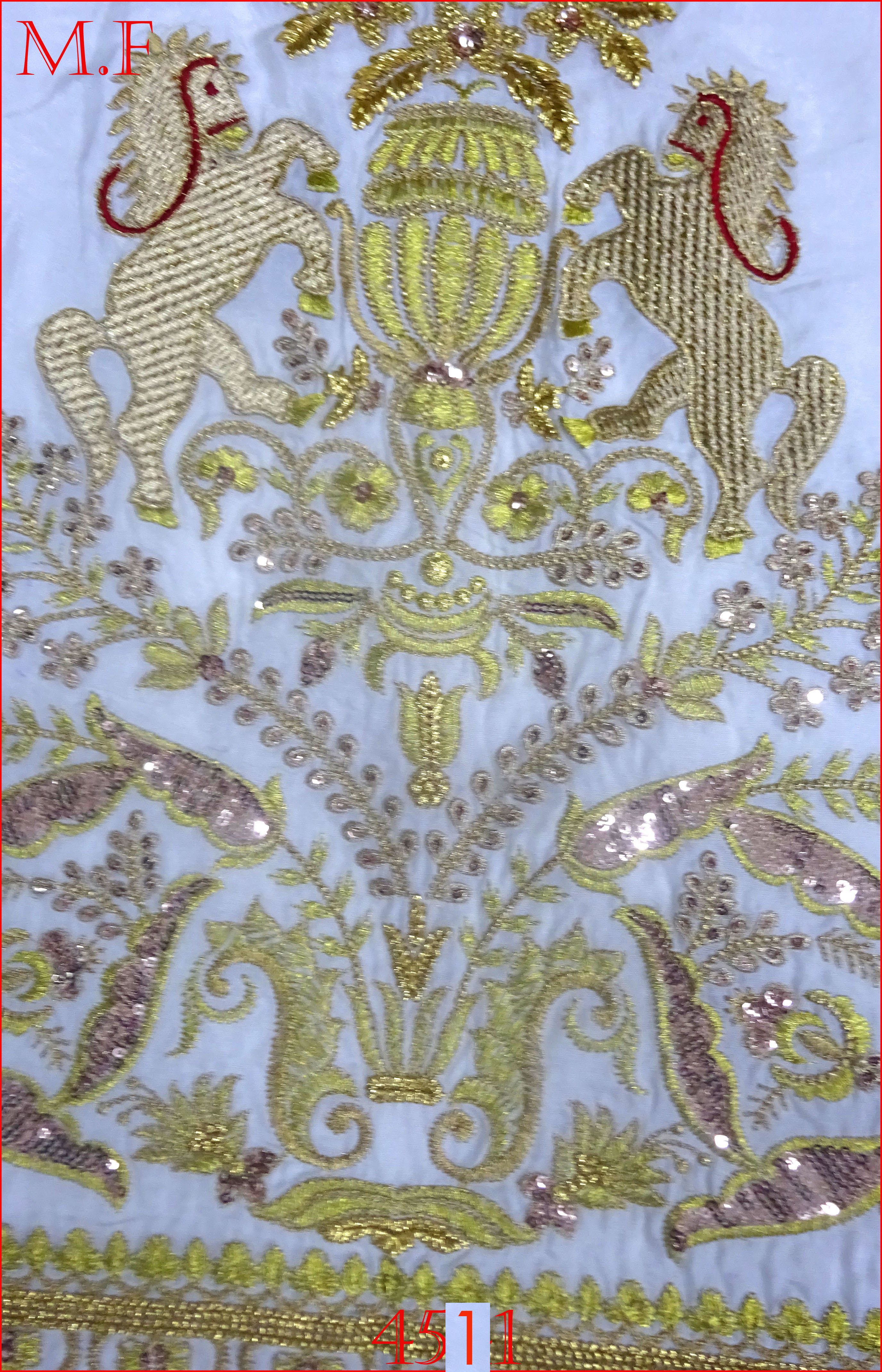Bridal Lehnga Dyebal Kali - Cotton Material, White Color | Embroidered Patterns, Georgette Fabric, Versatile Use For Dupatta And Blouses