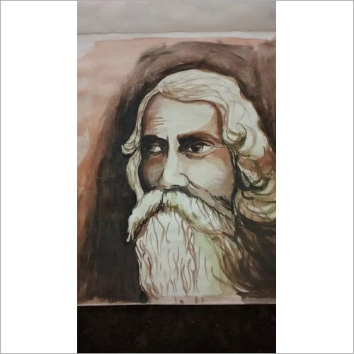 Rabindranath Tagore Water Color Handmade Painting