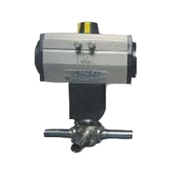 Extended Nipple 3 way Pnumatic Ball Valve