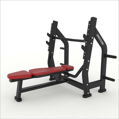 Olympic Flat Bench - Soft Foam Seat, Adjustable for Chest Exercises | Commercial Use, Red Color for Muscle Toning