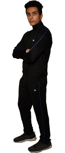 ब्लैक/आर. ब्लू मेन्स 4 वे लाइक्रा ट्रैकसूट